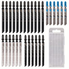   30 de lame de ferăstrău diferite - oțel cu conținut ridicat de carbon, mâner negru și albastru