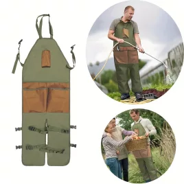   Șorț din material textil cu mai multe buzunare și protecție pentru picioare