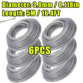6 bucăți fir trimmer nylon cu sârmă de oțel