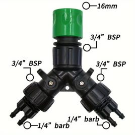   Adaptor robinet irigare prin picurare de grădină cu distribuitor în 4 direcții
