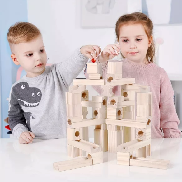 60 de Blocuri de Construcție din Lemn și Marmură