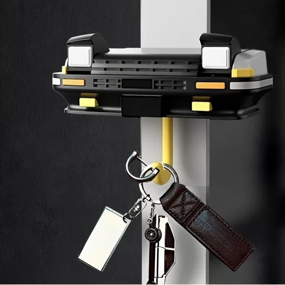 Suport de chei auto montat pe perete cu design de personaje de desene animate Negru - Fără lumini