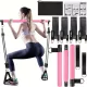 Set 8 piese - Set Bară Pilates cu 4 benzi de rezistență (63,5 kg) 8 piese roz【63,5 kg】