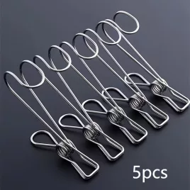   5/10/20buc cârlige clips din oțel inoxidabil cu coadă lungă: Cârlige multifuncționale, rezistente la vânt, pentru prosoape, potrivite pentru bucătărie și baie - Instalare ușoară, stilate și durabile, cârlige de uz general
