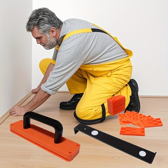 Set de unelte pentru montaj pardoseli din lemn, 22 piese, cu mâner, bloc de lovire, cârlig cu arc, 20 garnituri, kit universal de montaj pardoseli