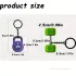 Set de 3 brelocuri metalice pentru haltere: gantere metalice albastre + gantere roșii + discuri negre - Set în Trei Piese