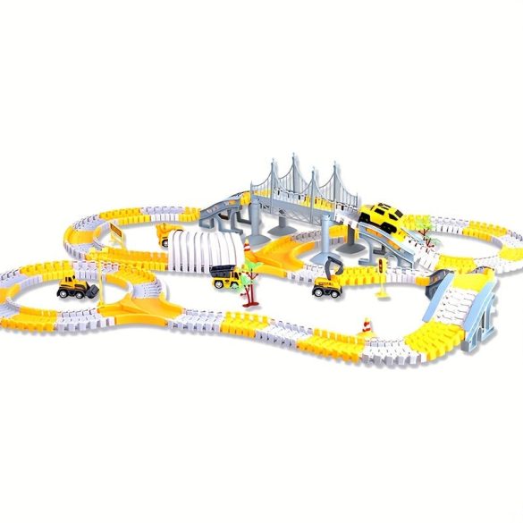 Jocuri educative pentru copii, mașină cu pistă, trenuleț, pistă electrică DIY, mașină inginerească cadou de Crăciun, Halloween, Ziua Recunoștinței, cadou de Halloween pentru iarnă 343 buc.