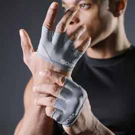   1 Pereche Mănuși de Antrenament Ușoare Unisex cu Patru Degete pentru Dezvoltarea Prinderii, Haltere și Exerciții Gri - XL