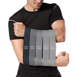   5 benzi universale de rezistență la latex pentru sporturi masculine și feminine, pedale de genuflexiuni, yoga și exerciții de fitness, curea elastică multifuncțională TPE, gamă de greutate 4,54-18,14 kg