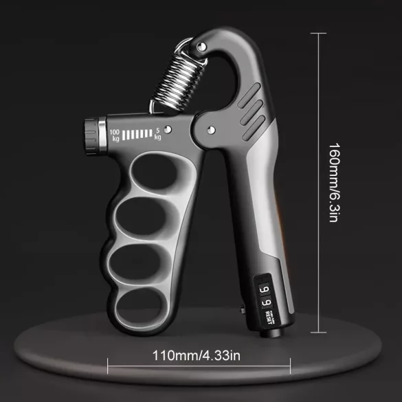 Grip de mână pentru întărirea încheieturii cu contor mecanic, rezistență reglabilă, portocaliu - 5-100 kg