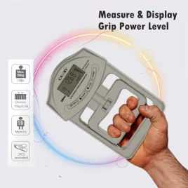   Camry Dispozitiv de Măsurare a Forței Mânerului 198lb/90kg, Dinamometru Digital pentru Întărirea Strângerii Mâinii Test de Antrenament