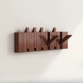 6 cârlige de perete din lemn stil boem Nuc - 6 cârlige