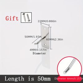   Cârlig de Perete Unghi Suport de Perete pentru Bijuterii Accesorii Telefon Mobil Cârlig Unilinear Instrument Hardware din Oțel Ciocan Clește Montare pe Perete 4x45 mm - 10