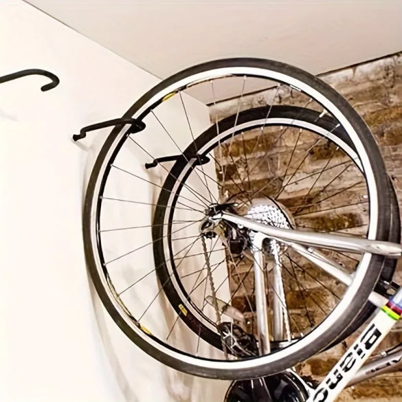 Set de 2 suporturi din fontă pentru uși de garaj, pentru biciclete