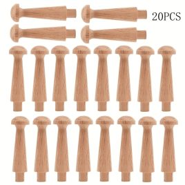   20 bucăți de cârlige rustice din lemn în formă de țepușă pentru perete, ușor de montat pentru bijuterii, cuier de haine, decor interior