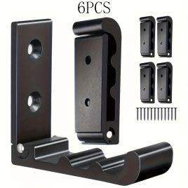   2/4/6 - Pachet Cârlige de Perete Pliabile Stil Val - Soluție Rezistentă pentru Agățarea Paltoanelor, Prosoapelor, Umerașelor, Pălăriilor, Rucsacurilor și Genților (Negru) Negru - 6 BUC