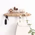 Primăvară-Vară-Toamnă Suport Decorativ de Perete pentru Paltoane și Chei cu Figurine de Iepuraș - Lemn Masiv Natural, Fără Găurire