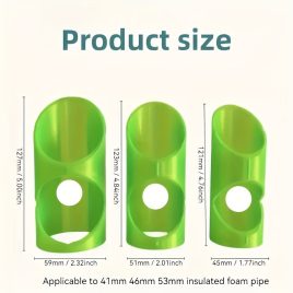   Set de 3 tăietoare de țevi din spumă - Instrumente versatile de izolare pentru uz rezidențial, industrial și comercial, potrivite pentru țevi de 41mm, 46mm, 53mm Galben