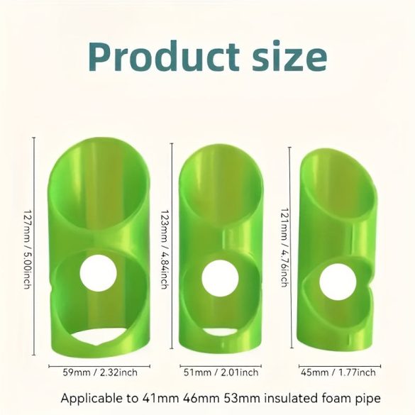 Set de 3 tăietoare de țevi din spumă - Instrumente versatile de izolare pentru uz rezidențial, industrial și comercial, potrivite pentru țevi de 41mm, 46mm, 53mm Galben