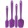Set de 4 spatule din silicon, rezistente la căldură până la 600°F, unelte de bucătărie durabile din cauciuc pentru vase antiaderente, design fără cusături, roșu, set de 4 raclete din silicon roșii.