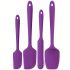 Set de 4 spatule din silicon, rezistente la căldură până la 600°F, unelte de bucătărie durabile din cauciuc pentru vase antiaderente, design fără cusături, roșu, set de 4 raclete din silicon roșii.