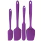Set de 4 spatule din silicon, rezistente la căldură până la 600°F, unelte de bucătărie durabile din cauciuc pentru vase antiaderente, design fără cusături, roșu, set de 4 raclete din silicon roșii.