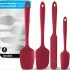 Set de 4 spatule din silicon, rezistente la căldură până la 600°F, unelte de bucătărie durabile din cauciuc pentru vase antiaderente, design fără cusături, roșu, set de 4 raclete din silicon roșii.