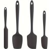 Set de spatule din silicon negru, 4 bucăți