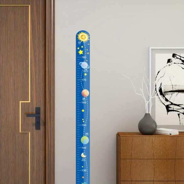 Dispozitiv de măsurare a înălțimii cu design de desene animate SF, montabil pe perete, perfect pentru măsurători fără a deteriora pereții Sistem Solar