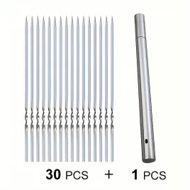   20/30/50 buc Frigărui Durabile din Oțel Inoxidabil BBQ cu 1 Tub de Depozitare, Reutilizabile și Ușor de Curățat pentru Petreceri de Grătar în Aer Liber și Interior 30 buc