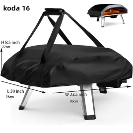   Husă portabilă pentru cuptor de pizza pe gaz, utilizare în aer liber, compatibilă cu Koda 16 și Koda 12, fabricată din material acoperit cu argint 420D.