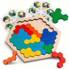 Puzzle de lemn 3D hexagonal