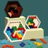 Puzzle de lemn 3D hexagonal