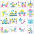 Set puzzle Tangram din 180 de piese de lemn