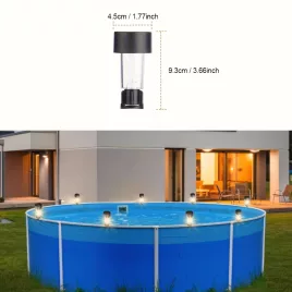   6 buc Lumină Solară pentru Piscină - LED Alb Cald Reglabil pentru Piscine Supraterane