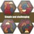 Puzzle Tangram hexagonal, joc de puzzle din lemn