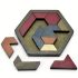Puzzle Tangram hexagonal, joc de puzzle din lemn