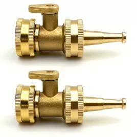   Furtun de apă de înaltă presiune de 5 cm cu duză, supapă de închidere din alamă, filet de 3/4", set de 2 buc.