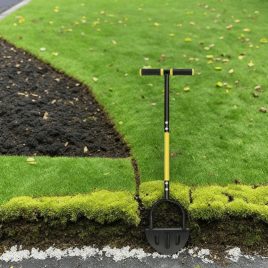   Lopată de margini manuală – Lamă zimțată, mâner ergonomic, pentru grădină și trepte