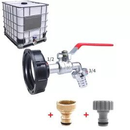   Adaptor rezervor apă IBC cu pulverizator – conector furtun 1/2” și 3/4”
