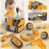 Set Model Vehicul Ingineresc 4-în-1 – Cu Excavator cu Pârtie, Asamblabil, În Cutie de Depozitare