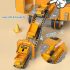 Set Model Vehicul Ingineresc 4-în-1 – Cu Excavator cu Pârtie, Asamblabil, În Cutie de Depozitare