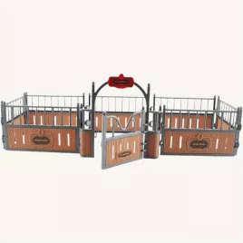 Model Fermă de Cai din Plastic Rustic