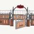 Model Fermă de Cai din Plastic Rustic