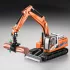 Set Model Vehicul de Construcții 1:60 – Camion Rulant, Basculant și Excavator din Aliaj de Zinc