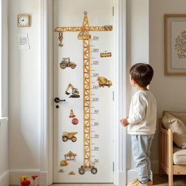   Autocolant de perete pentru măsurarea înălțimii cu model de utilaj