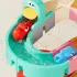 Set de joacă interactiv cu apă, cu piste de dinozauri, tobogane și cărămizi de construit