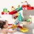 Set de joacă interactiv cu apă, cu piste de dinozauri, tobogane și cărămizi de construit