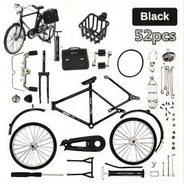 Set de asamblare model bicicletă, 52 de piese