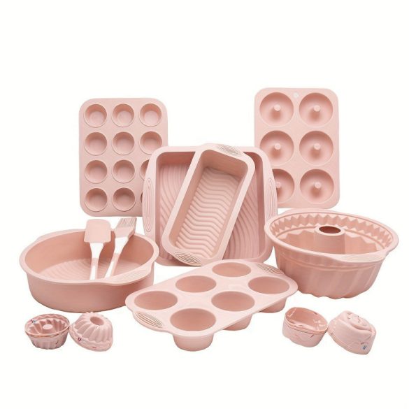 Set de 21 forme și accesorii din silicon pentru copt